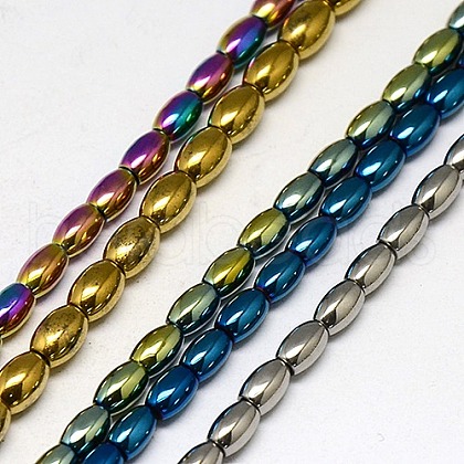 Electroplate Non-magnetic Synthetic Hematite Beads Strands G-J168-5x3mm-M-1