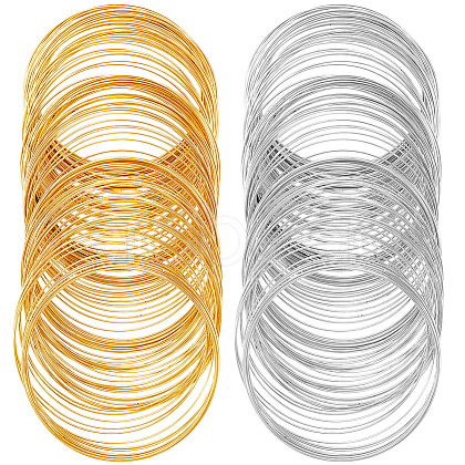 SOFPLATE 200Pcs 2 Colors Steel Memory Wire FIND-SP0002-08-1