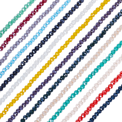 SUNNYCLUE 28 Starnds 14 Colors Electroplate Glass Beads Strands EGLA-SC0001-41-1