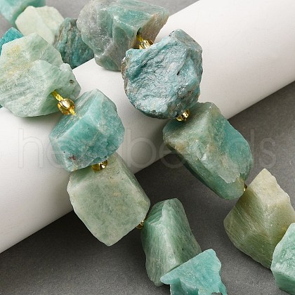 Raw Rough Natural Amazonite Beads Strands G-Z087-B24-1