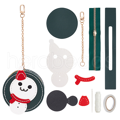 Christmas Theme Imitation Leather Sew on Coin Purse Kit DIY-WH0033-58B-1