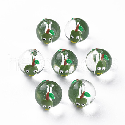 Transparent Glass Enamel Beads GLAA-N049-005-1