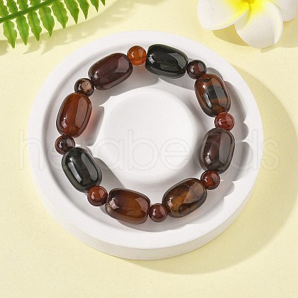 Natural Agate BeadStretch Bracelets G-P570-01L-1