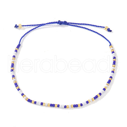 Bohemian Style Glass Seed Round Beads Braided Bead Bracelets RZ1684-9-1