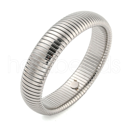 Non-Tarnish 304 Stainless Steel Spring Bangles for Women Men BJEW-U003-02F-P-1