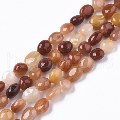 Natural Golden Silk Jade Beads Strands G-R465-43-1