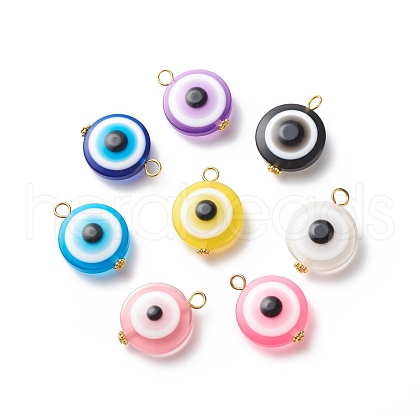 Transparent Evil Eye Resin Pendants PALLOY-JF01847-02-1