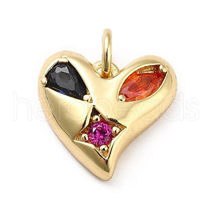 Brass Micro Pave Cubic Zirconia Pendants KK-H433-21G-1