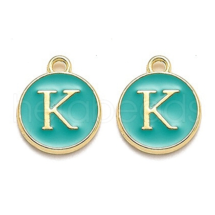 Golden Plated Alloy Enamel Charms X-ENAM-Q437-15K-1