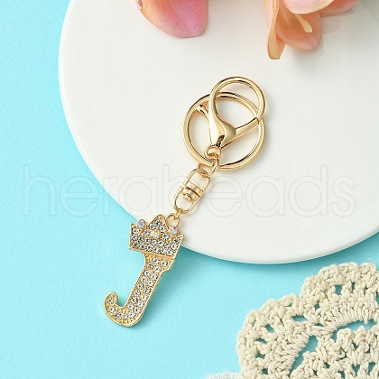 Golden Alloy Rhinestone Keychain KEYC-YW00105-10-1