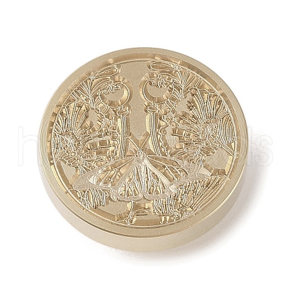 Golden Tone Wax Seal Brass Stamp Head DIY-B079-02G-22-1