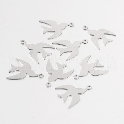 Tarnish Resistant Bird 316 Surgical Stainless Steel Filigree Charms STAS-M258-11-1