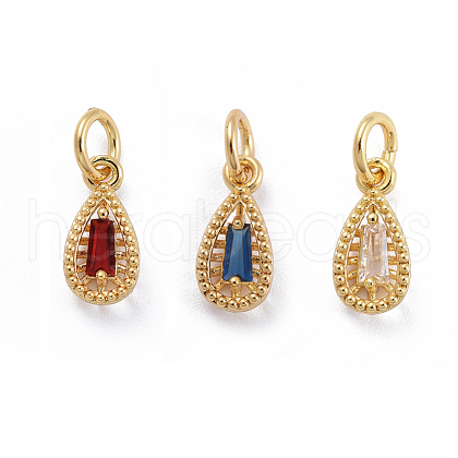 Brass Micro Pave Cubic Zirconia Pendants ZIRC-E164-63G-1