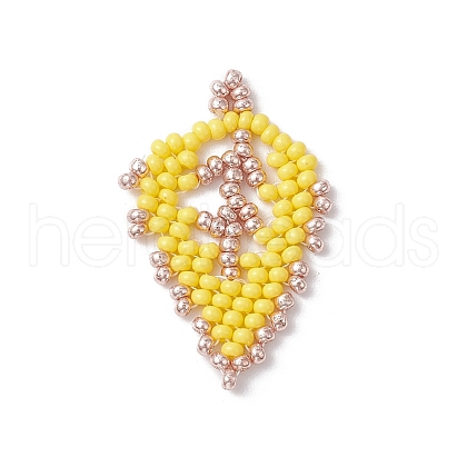 Seed Beads Beaded Charms PALLOY-MZ00285-03-1