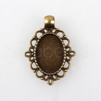 Vintage Tibetan Alloy Pendant Cabochon Bezel Settings X-TIBEP-M018-38AB-NF-1