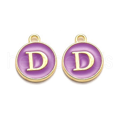 Golden Plated Alloy Enamel Charms ENAM-Q437-12D-1