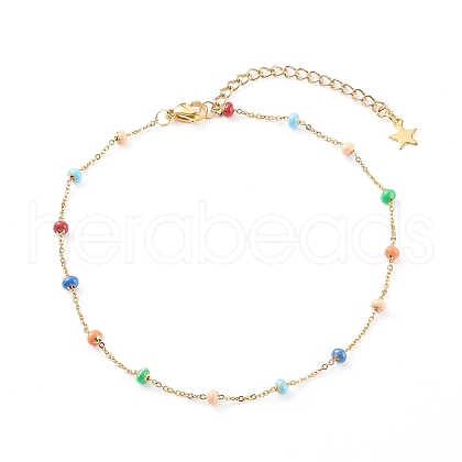 Stainless Steel Satellite Chain Anklets X-AJEW-AN00422-1