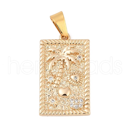 Brass with Cubic Zirconia Pendants KK-Q096-12G-1