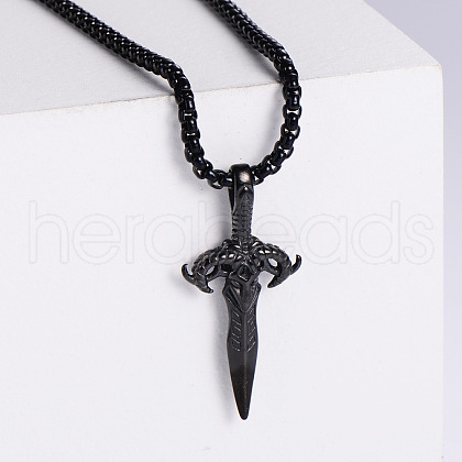 Gothic Style Retro Stainless Steel Cross Pendant Punk Necklaces for Fashionable Men LC7569-3-1