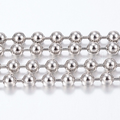 Tarnish Resistant 304 Stainless Steel Ball Chains CHS-H013-04-3MM-1