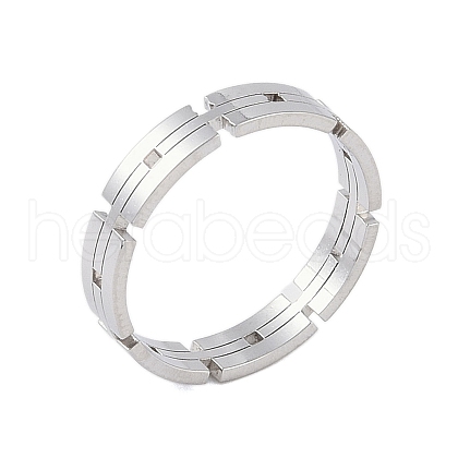 Non-Tarnish 304 Stainless Steel Chain Shape Finger Ring for Women Men RJEW-C084-01B-P-1