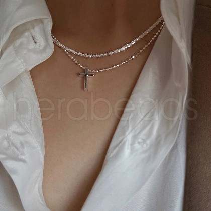 Cross Alloy Pendant Necklaces WGAF0E8-11-1