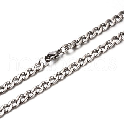 New Nice 304 Stainless Steel Curb Chain Necklaces NJEW-P047-24-1