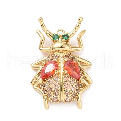 Rack Plating Brass Micro Pave Colorful Cubic Zirconia Pendants ZIRC-C039-03G-1