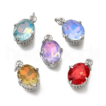 Brass Glass Charms KK-V011-34P-1