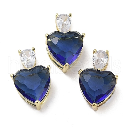 Real 18K Gold Plated Rack Plating Brass Micro Pave Cubic Zirconia Pendants KK-R161-04G-02-1