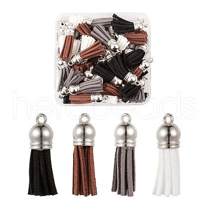 60Pcs 4 Colors Faux Suede Tassel Pendant Decorations FIND-LS0001-04D-1