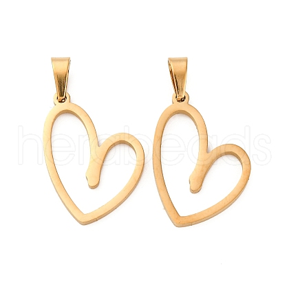 304 Stainless Steel Pendants STAS-D371-03G-1