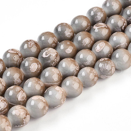Baking Painted Glass Beads Strands DGLA-N008-10mm-08-1