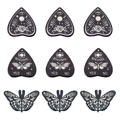 SUNNYCLUE 18Pcs 3 Style Halloween Printed Opaque Acrylic Pendants SACR-SC0001-14-1