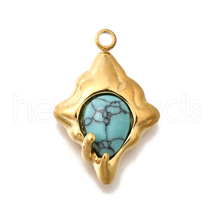 Synthetic Turquoise Pendants STAS-D310-03G-03-1