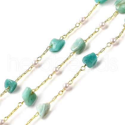Handmade Natural Amazonite Nuggest Beaded Chains CHC-F020-04G-06-1