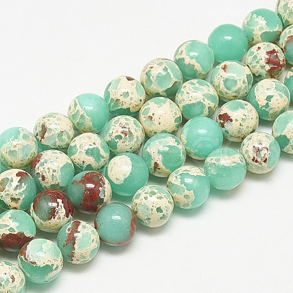 Synthetic Imperial Jasper Beads Strands X-G-S300-41C-8mm-1