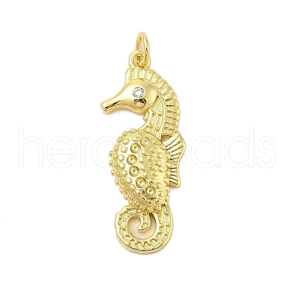 Rack Plating Brass Micro Pave Cubic Zirconia Pendants KK-Z074-63G-1