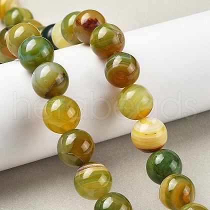 Natural Multi-Color Agate Beads Strands G-A261-B14-14mm-1