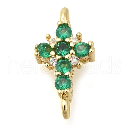 Brass Pave Cubic Zirconia Connector Charms KK-M101-03B-G01-1