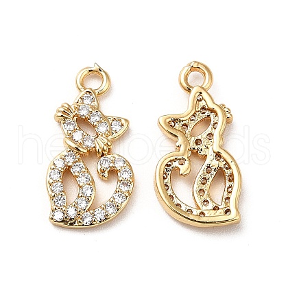 Brass Micro Pave Cubic Zirconia Pendants KK-M233-52G-1