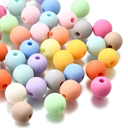 Frosted Opaque Acrylic Beads OACR-S071-03B-1