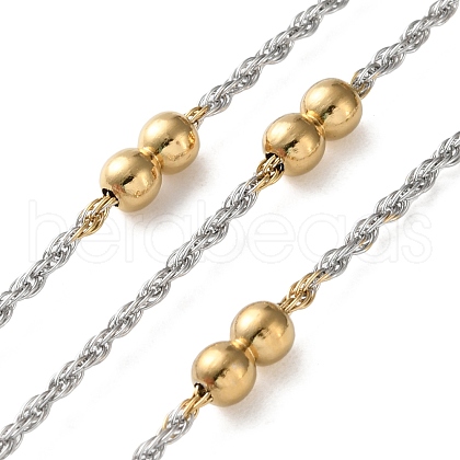 304 Stainless Steel Chains with Beads CHS-F020-11GP-1