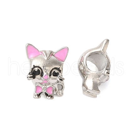 Rack Plating Alloy Enamel European Beads PALLOY-S189-54P-1