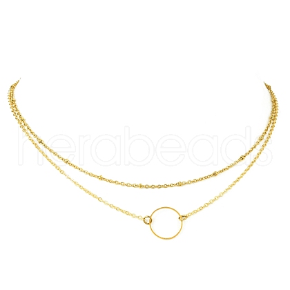 Brass Layered Necklace for Women NJEW-JN04912-1
