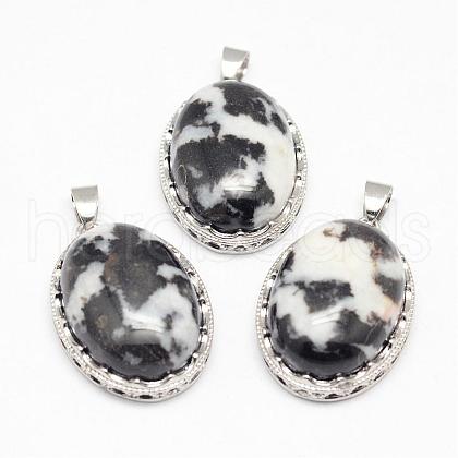 Natural Zebra Jasper Pendants G-D851-39-1