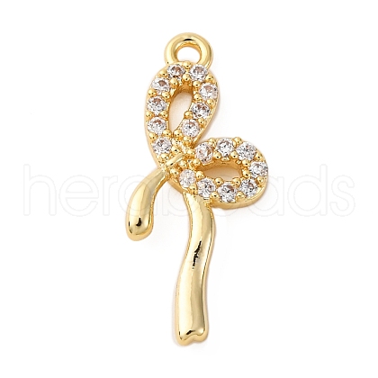 Brass Micro Pave Clear Cubic Zirconia Pendants KK-V016-17G-1