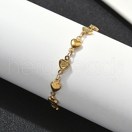304 Stainless Steel Link Bracelets BJEW-Z132-01G-1