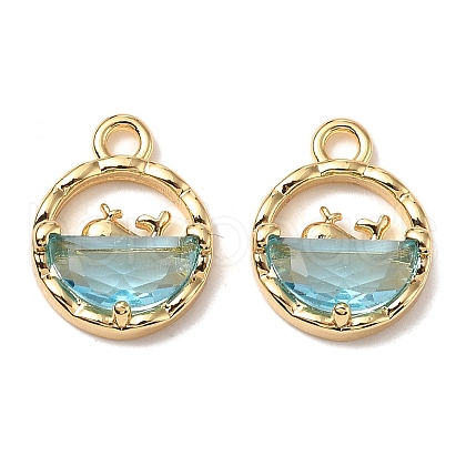 Brass Micro Pave Cubic Zirconia Charms KK-A259-27G-02-1