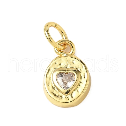 Brass Micro Pave Cubic Zirconia Charms KK-I276-58G-1